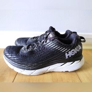 Womens Hoka Clifton 5 - Black Gray - Size 7.5 - EUC